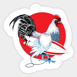 Surf Rooster! Sticker